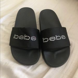 Bebe black slides
